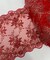 Red Floral Embroidered Lace Table Runner by the Yard, 14" Wide Sequin Mesh Lace Trim with Scalloped Edges